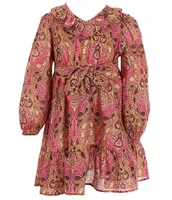 A Loves Big Girls 7-16 Long Sleeve Ruffle Dress