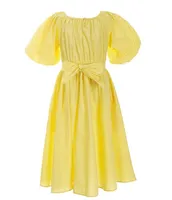 A Loves Big Girls 7-16 Short Bubble Sleeve Midi Dress