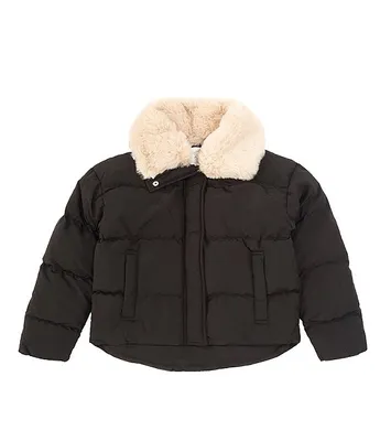 A Loves Little Girls 2T-6X Puffer Jacket with Faux Fur Collar