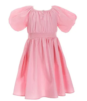 A Loves Little Girls 2T-6X Short Bubble Sleeve Midi Dress