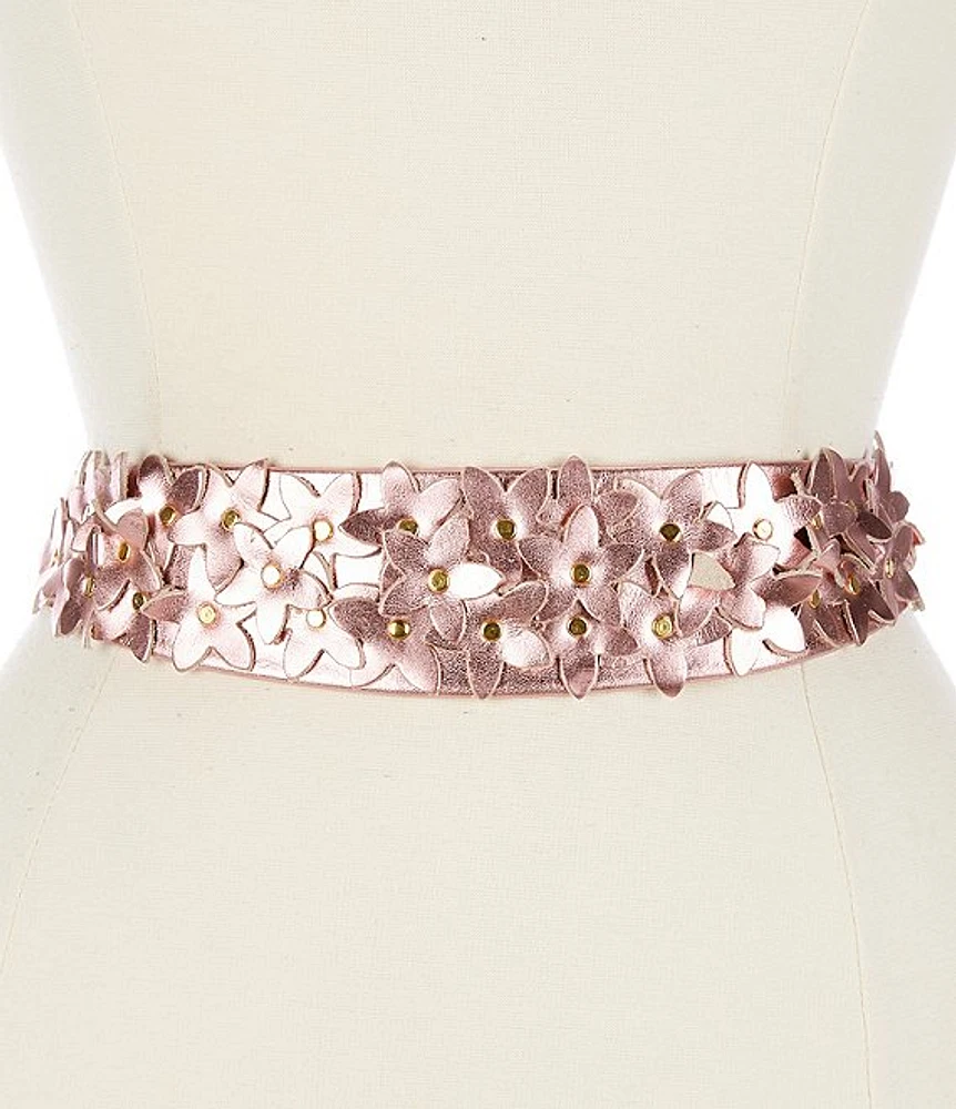 ADA 1.75#double; Ava Rosa Foil Leather Wrap Belt