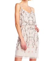 adrianna papell diamond beaded blouson gown