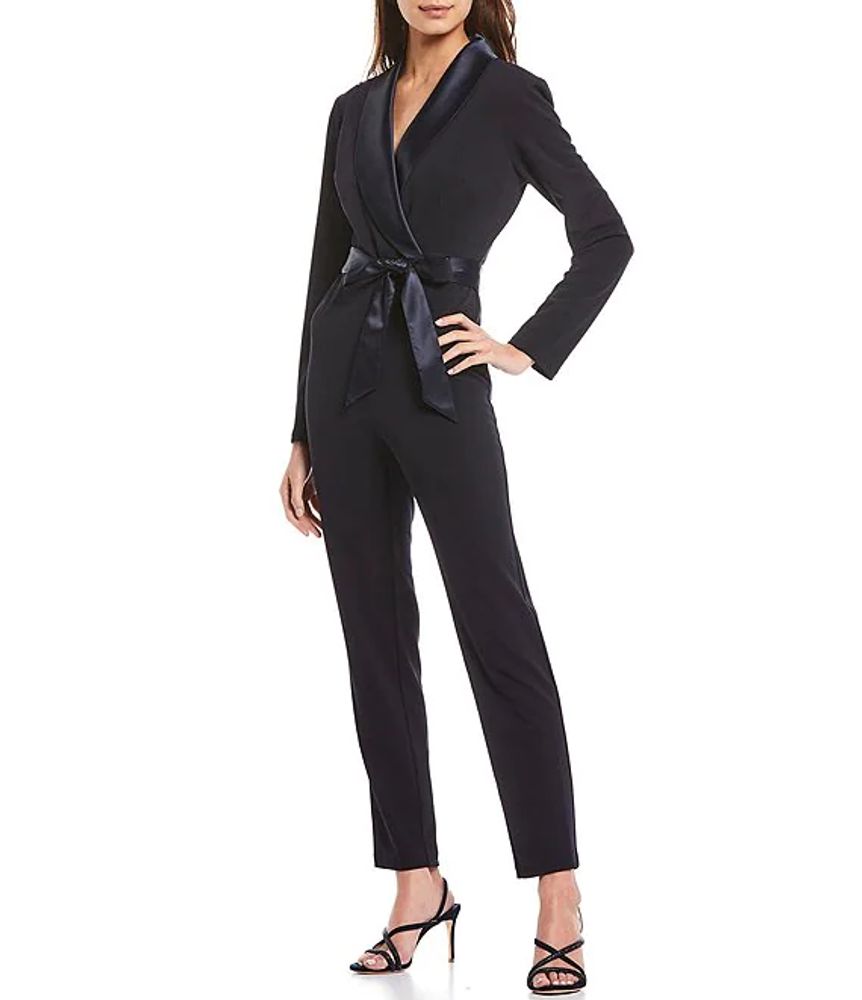 womens tuxedo jumpsuit long sleeve