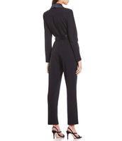 adrianna papell crepe tuxedo wrap jumpsuit