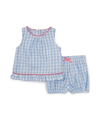 Adventurewear 360 Baby Girls 3-24 Months Round Neck Sleeveless Gingham Woven Set