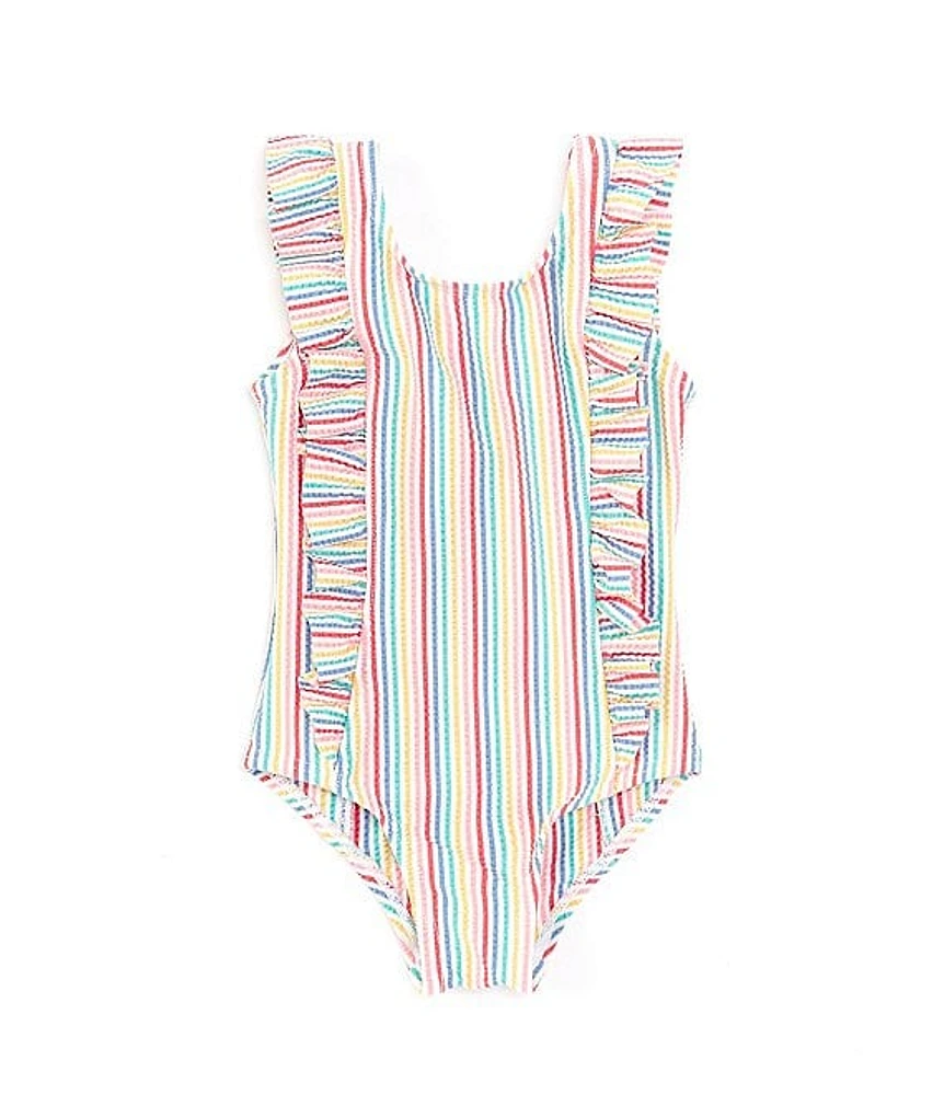 Adventurewear 360 Baby Girls 3-24 Months Scoop Neck Sleeveless Rainbow Stripe One-Piece Swimsuit