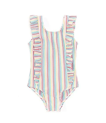 Adventurewear 360 Baby Girls 3-24 Months Scoop Neck Sleeveless Rainbow Stripe One-Piece Swimsuit