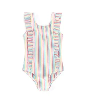 Adventurewear 360 Baby Girls 3-24 Months Scoop Neck Sleeveless Rainbow Stripe One-Piece Swimsuit