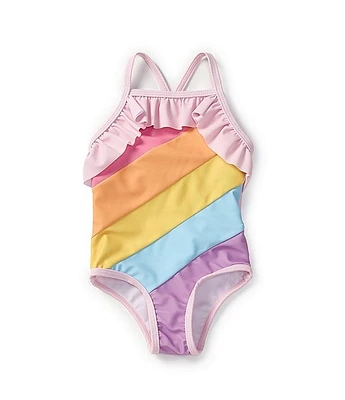 Adventurewear 360 Baby Girls 3-24 Months Square Neck Rainbow One-Piece Swimsuit