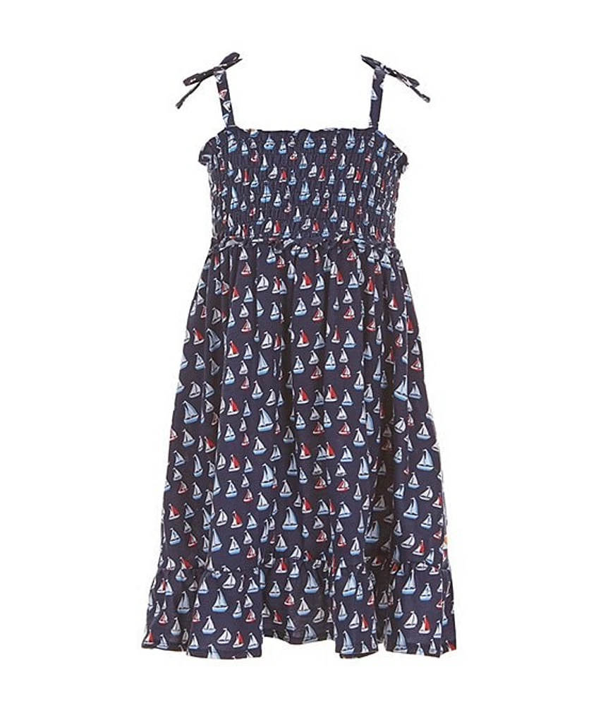 Adventurewear 360 Little Girls 2T-6X Sailor Print Sleeveless Dress