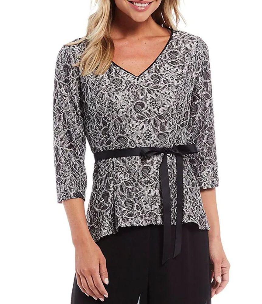 black lace peplum top