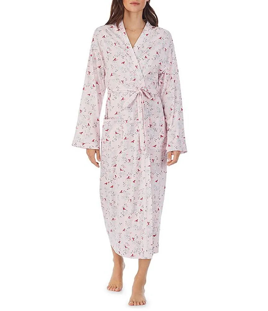 Carole Hochman Allover Printed Cotton Jersey Long Robe