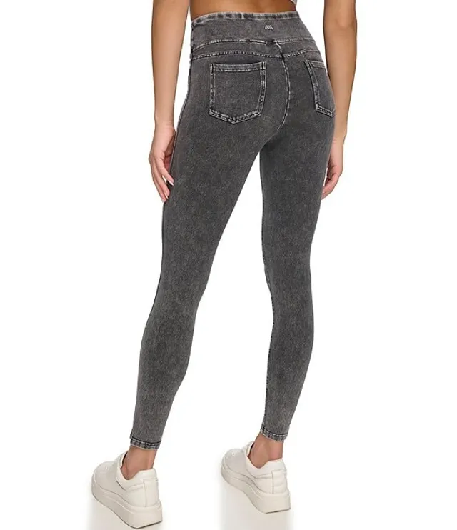 Andrew Marc Sport Seamless Vertical Pattern Pull-On Leggings