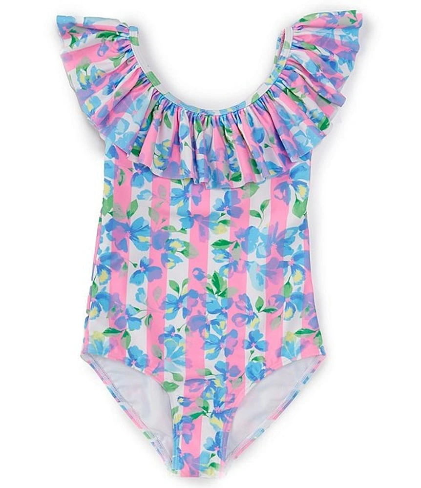 Angel Beach Big Girls 7-16 Sleeveless Floral Print One-Piece Swimsuit