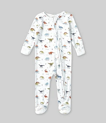 Angel Dear Baby Boys Newborn-9 Months Long Sleeve 2-Way Zipper Dinosour Printed Coverall