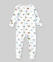 Angel Dear Baby Boys Newborn-9 Months Long Sleeve 2-Way Zipper Dinosour Printed Coverall