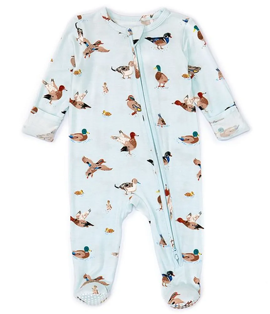 Angel Dear Baby Boys Newborn-9 Months Long Sleeve Duck Printed Zipper Footie Coverall