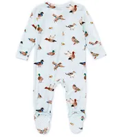 Angel Dear Baby Boys Newborn-9 Months Long Sleeve Duck Printed Zipper Footie Coverall