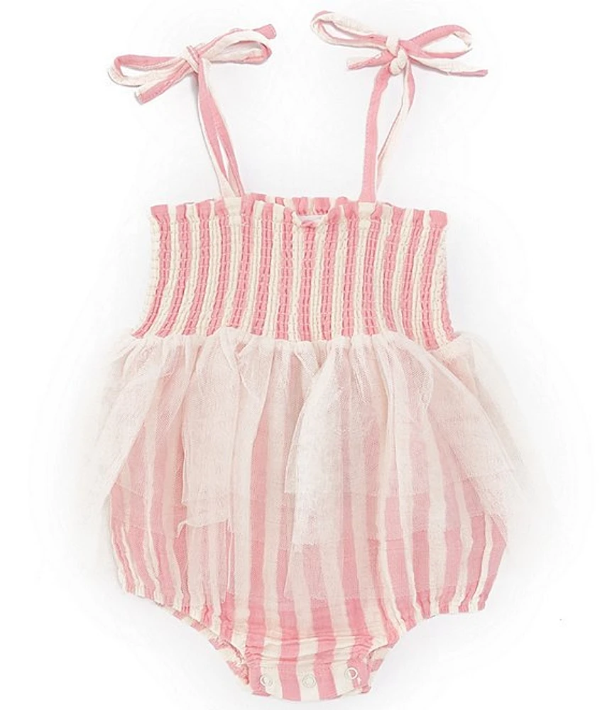 Angel Dear Baby Girls Newborn-24 Months Striped Tutu Smocked Bubble