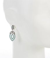 Turquoise Double Drop Clip-On Earrings