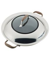 Anolon Advanced Home Hard Anodized Nonstick Bronze Covered Wok with Handles and Wooden Spoon