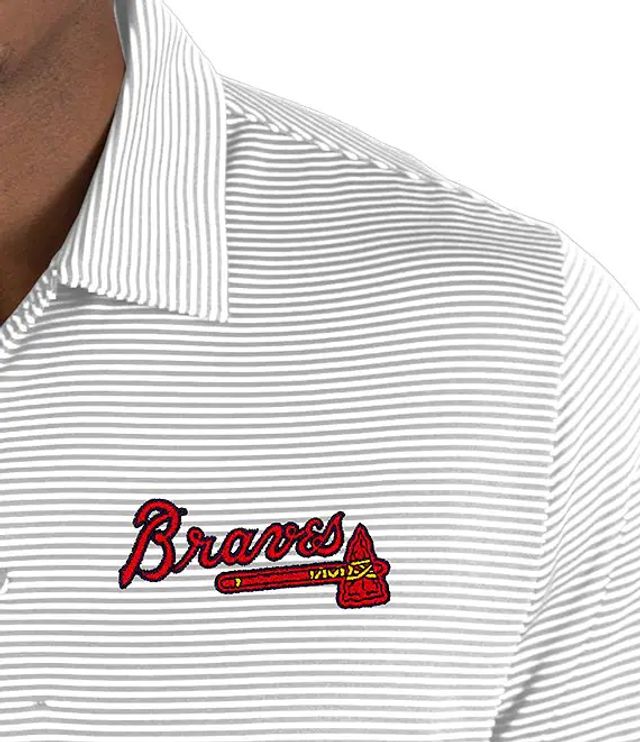 Atlanta Braves Antigua Mens XL Extra Large White Blue Red Short Sleeve Golf  Polo