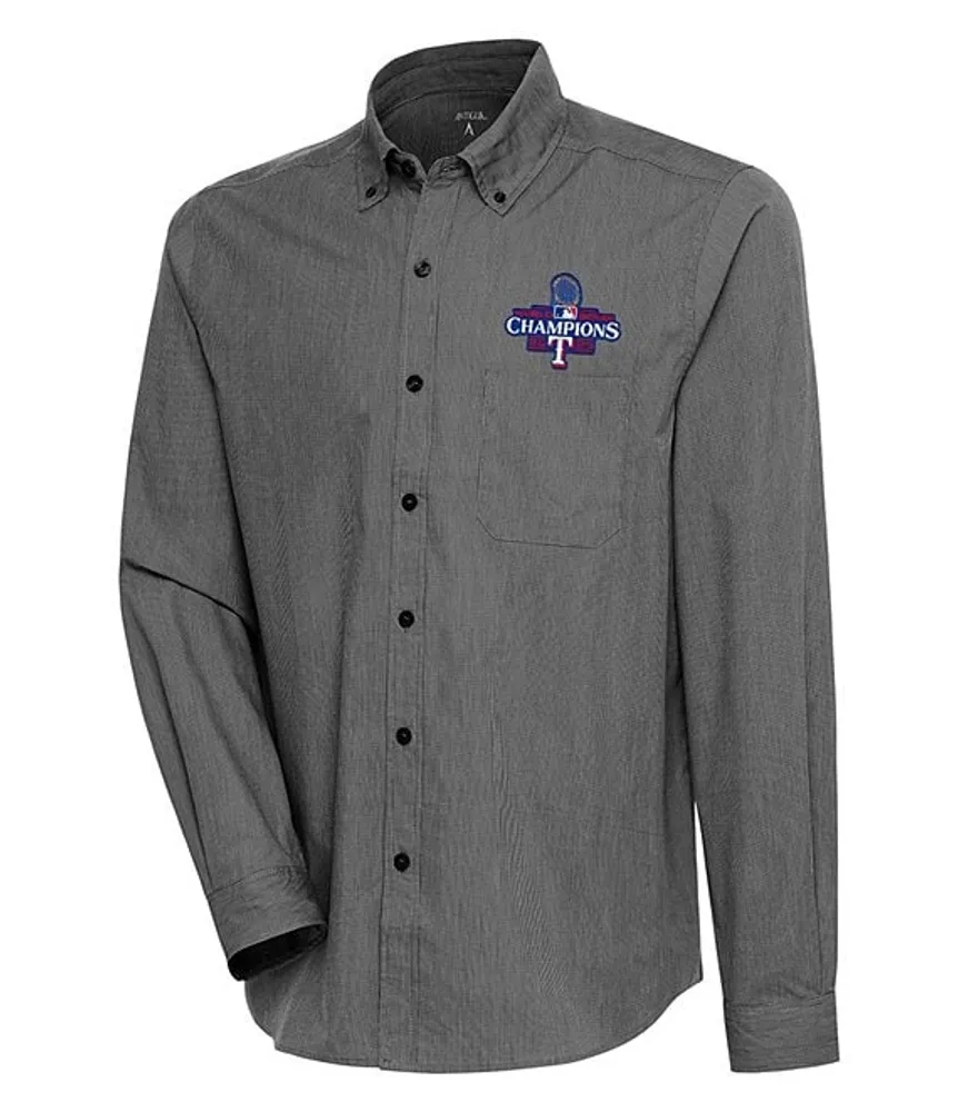 Antigua MLB Texas Rangers 2023 World Series Champions Compression Long Sleeve Woven Shirt