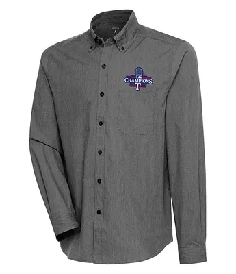 Antigua MLB Texas Rangers 2023 World Series Champions Compression Long Sleeve Woven Shirt