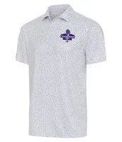 Antigua MLB Texas Rangers 2023 World Series Champions Motion Short Sleeve Polo Shirt