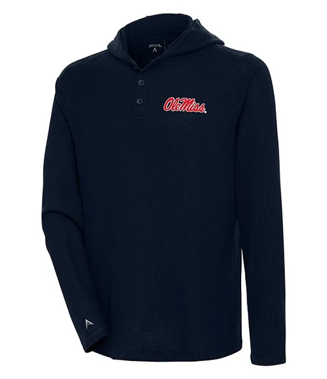 Lids Atlanta Braves Antigua Strong Hold Long Sleeve Henley Hoodie T-Shirt