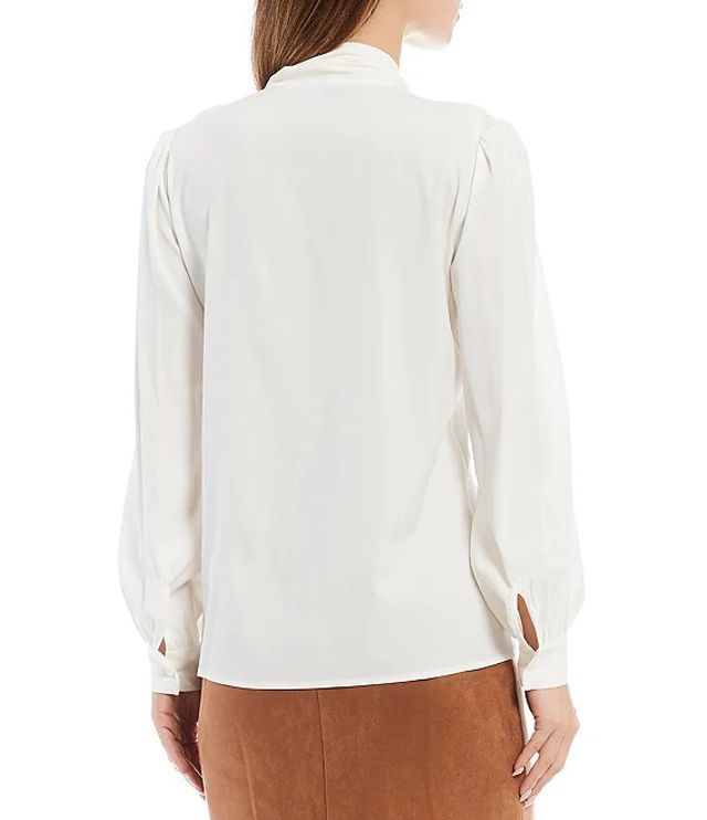 Antonio Melani Mallory Tie Neck Long Blouson Sleeve Silk Blouse | Brazos  Mall