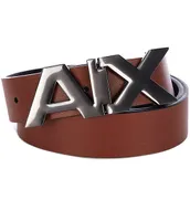 Armani Exchange Black AX Hinge 1.2#double; Reversible Belt