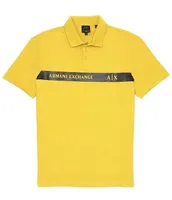 Armani Exchange Chest Stripe Logo Short Sleeve Polo Shirt