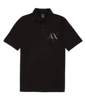 Armani Exchange Shiny Logo Short Sleeve Polo Shirt