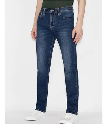 Armani Exchange Slim-Fit Medium Wash Stretch Denim Jeans