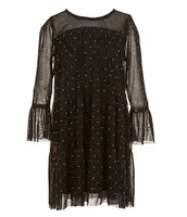 Ava & Yelly Big Girls 7-16 Long Sleeve Rhinestone-Embellished Shift Dress