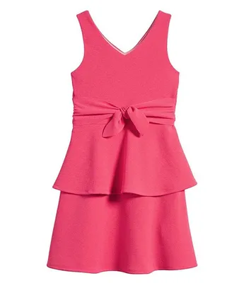 Ava & Yelly Big Girls 7-16 Sleeveless Solid Crepe Knot-Front Fit-And-Flare Dress