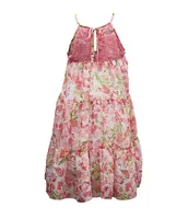Ava & Yelly Little Girls 4-6X Sleeveless Mixed-Floral Tiered Chiffon Dress