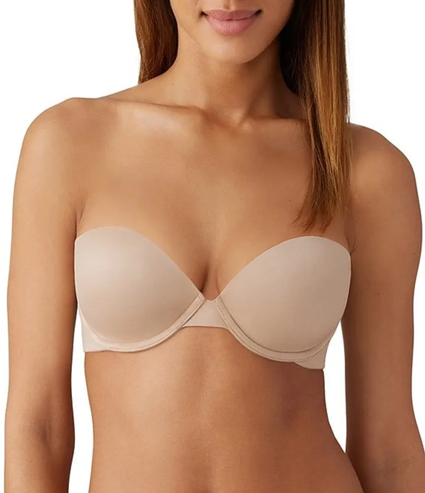 Scalloped Lace-Up Strapless Bra