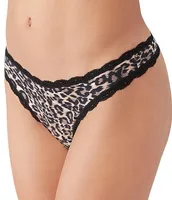 b.tempt'd Inspired Eyelet Animal Print Lace Trim Thong