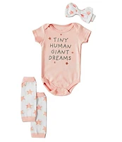 Baby Starters Girls 3-12 Months Short Sleeve Tiny Human Giant Dreams Bodysuit