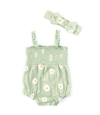 Baby Starters Girls 3-9 Months Flower-Printed Gauze Bodysuit