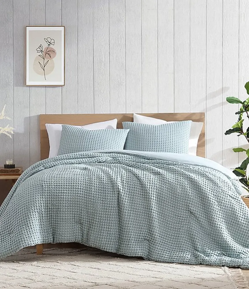 Bamboo Bliss by Royal Heritage Cascade Waffle Weave Duvet Cover Mini Set