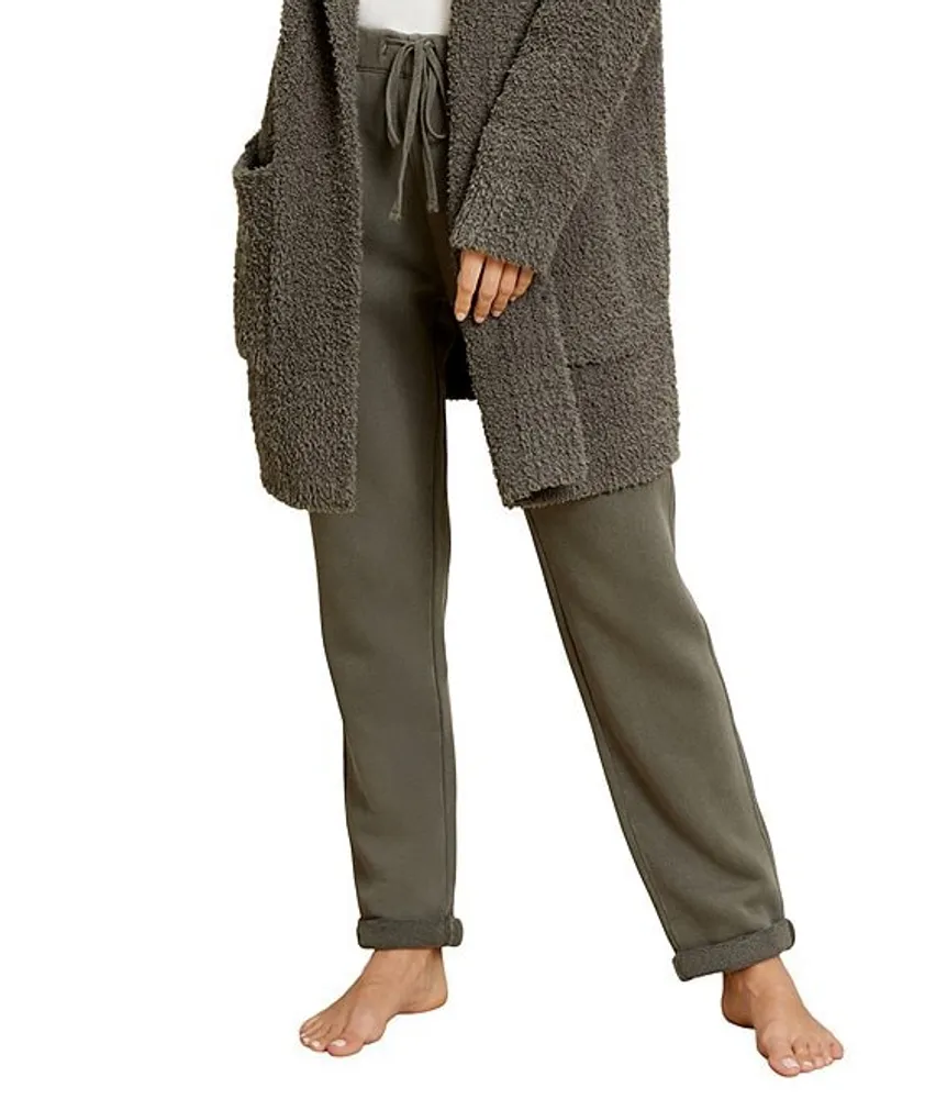 Barefoot Dreams Malibu Collection Brushed Terry Drawstring Waist Rolled Hem Side Pocket Pants