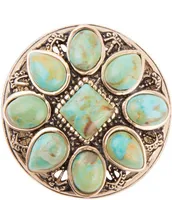 Barse Bronze & Genuine Turquoise Stones Statement Ring