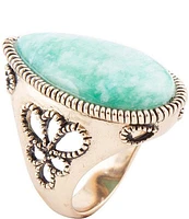 Barse Bronze and Amazonite Teardrop Genuine Stone Statement Ring