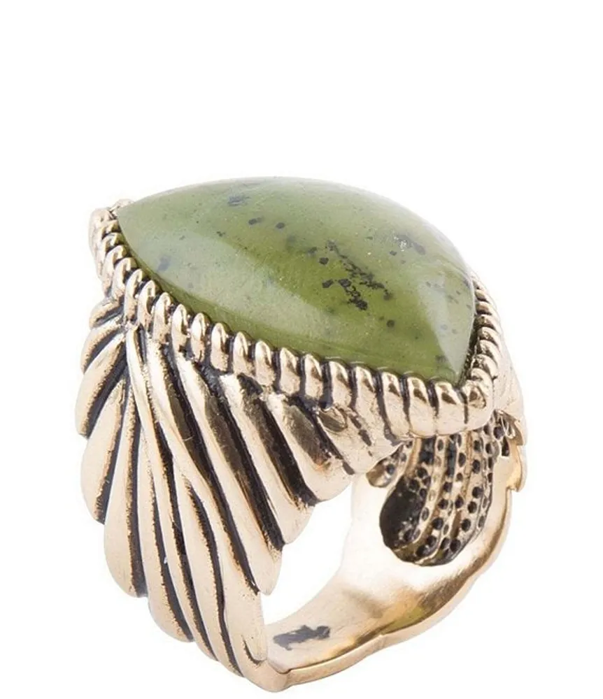 Barse Bronze and Canadian Jade Statement Ring