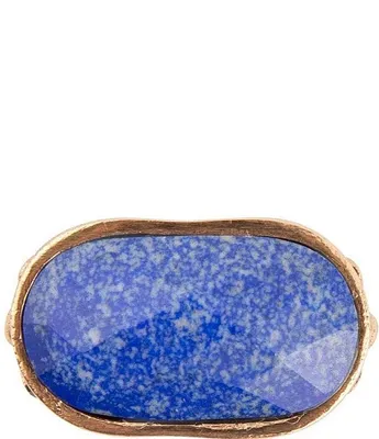 Barse Bronze and Faceted Lapis Cocktail Ring