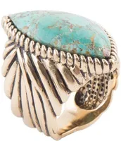 Barse Bronze and Genuine Turquoise Statement Ring