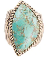 Barse Bronze and Genuine Turquoise Statement Ring